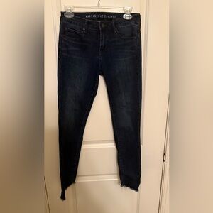 Articles of Society Distressed Blue Jeans for Women with Slanted Distressed Ends